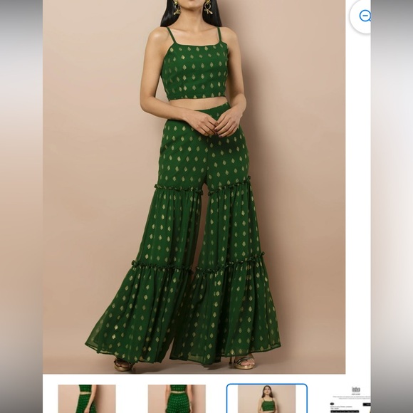 House of Indya Green foil two piece set - Picture 2 of 4